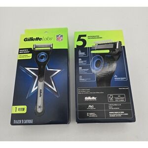 2 Pack - Gillette Labs NFL Dallas Cowboys Mens Razor 1 Razor, 1 Cartridge